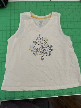 White Unicorn Graphic Tank Top for Kids 14/16 plus wonder nation